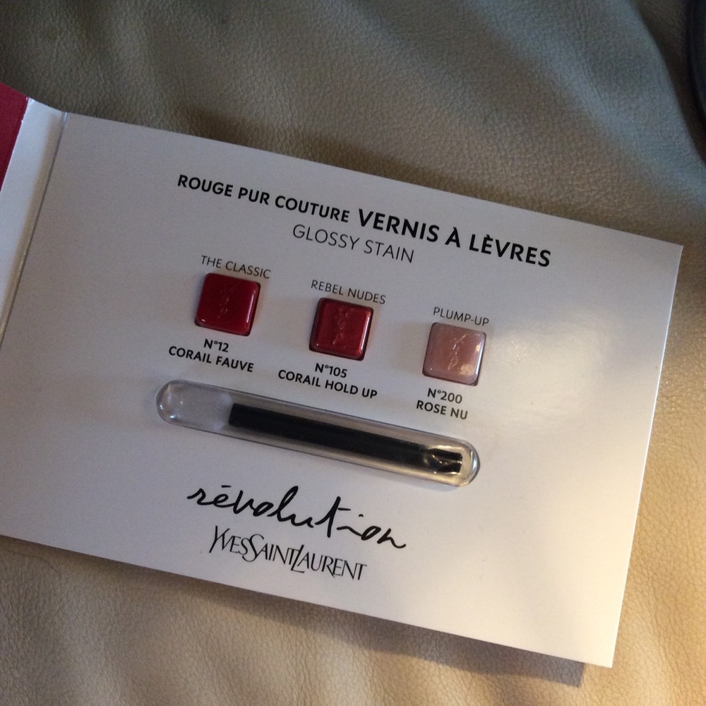 YSL Glossy lip stain 3 samples + brush sealed